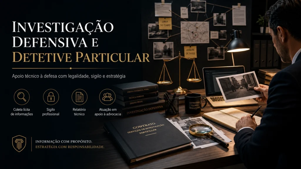 Investigação Defensiva e Detetive Particular: Como Funciona a Atuação Técnica em Apoio à Defesa 8 Investigação defensiva