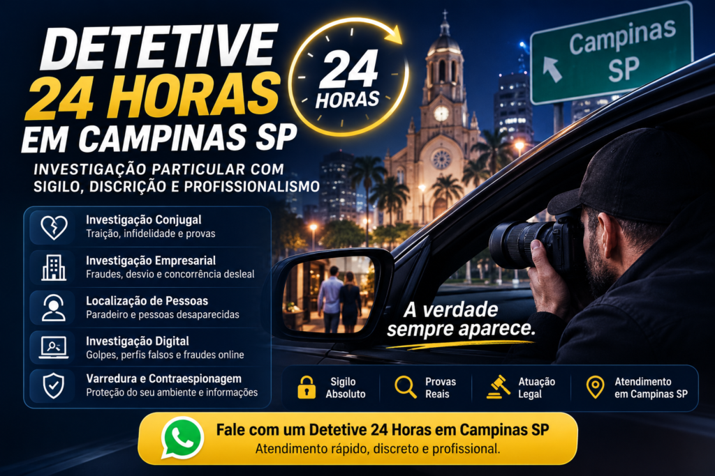 Detetive 24 Horas em Campinas SP: Investigação Particular com Sigilo e Discrição 2 Detetive 24 Horas em Campinas SP | Atendimento Sigiloso